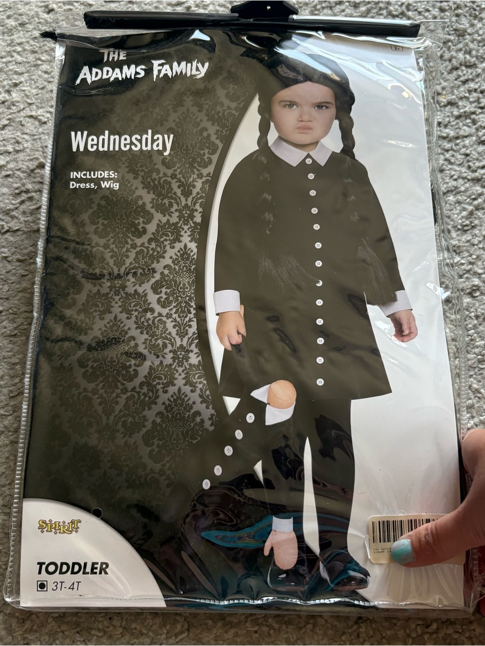 Spirit Addams Family Wednesday Toddler Costume 3T 4T Halloween